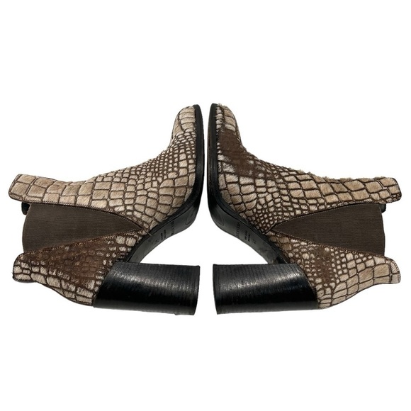 Ducanero Tan Brown Pony Hair Point Toe Leather Block Heel Booties Women’s 40 - Picture 11 of 15